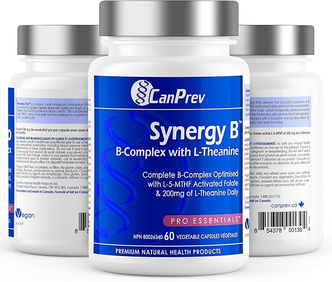 CanPrev Synergy B-Complex with L-Theanine Vegi Capsules, 60 Count