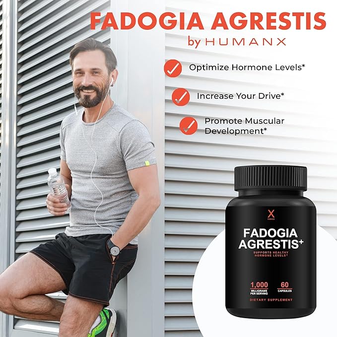 HUMANX Fadogia Agrestis, Tongkat Ali & Beta Ecdysterone 1000mg - USA Third Party Tested Supplement - Powerful Extracts to Support Athletic Performance & Muscle Mass - Veggie Capsules Supplements