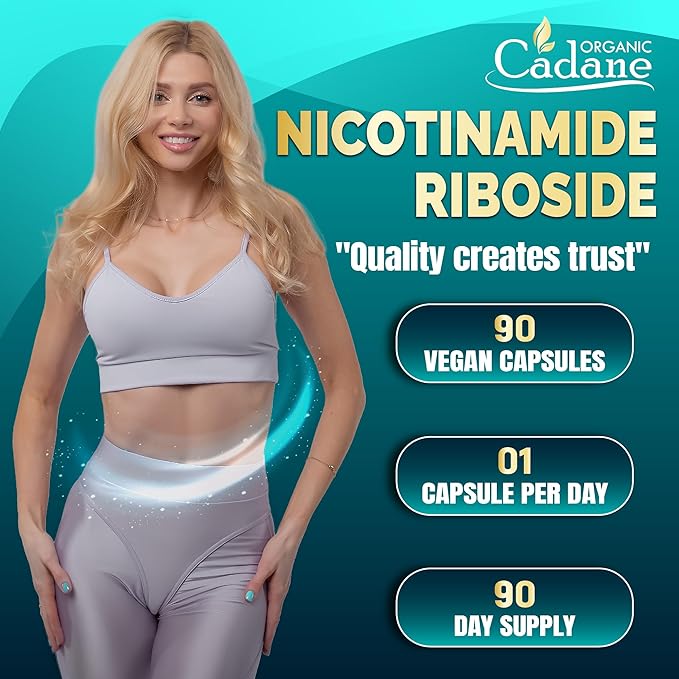 Organic Cadane Nicotinamide Riboside Supplement | Cellular Health Support | Vegan, Non-GMO – 90 Capsules - Support for 3 Months