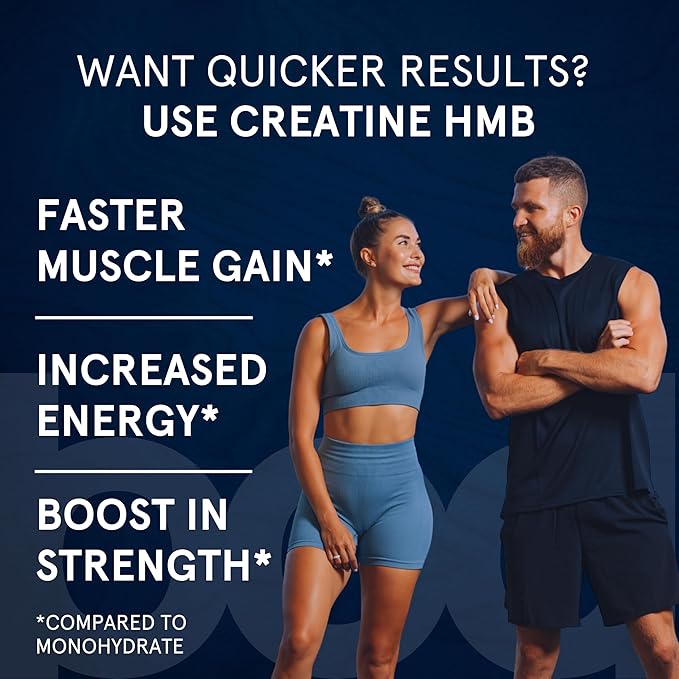 BOD Creatine Capsules Pills for Muscle Support, Endurance, No Bloat, No Load, Unflavored Creatine for Women and Men, Vegan, (Creatine HMB Capsules)