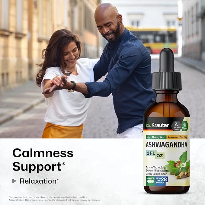 BIO KRAUTER Ashwagandha Tincture 2 Fl. Oz. & Rhodiola Rosea Tincture 2 Fl. Oz.