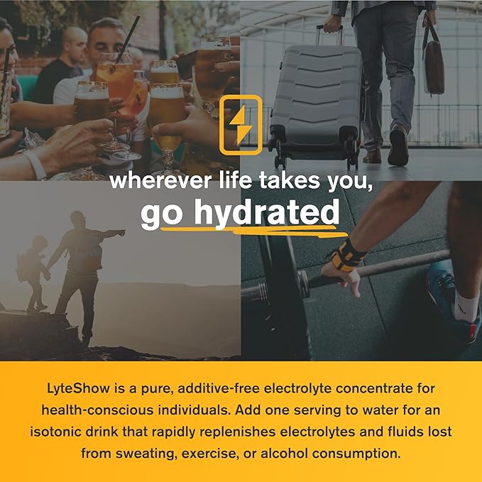 LyteShow Sugar-Free Electrolyte Supplement, 3 Pack, 120 Servings - Keto Friendly, Zinc and Magnesium for Rapid Rehydration, Workout, Muscle Recovery and Energy - Vegan