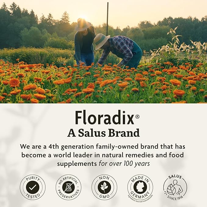 Floradix Ashwagandha Liquid Herbal & Vitamin Formula - Herbal Supplement with Ashwagandha Extract, Vitamin C, Vitamin B12 & More - Stress Support Formula* - Vegan & Non-GMO - 8.5 fl oz