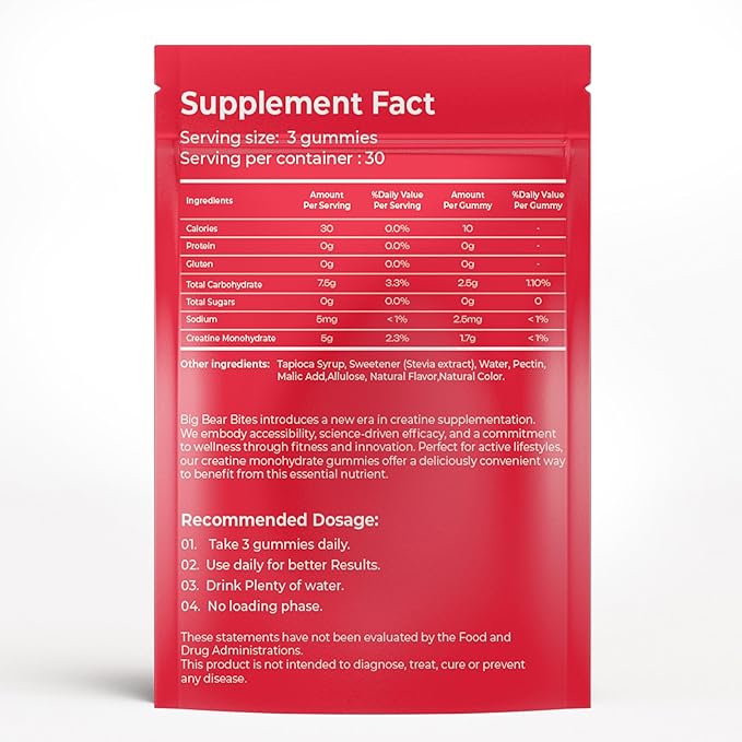 Creatine Monohydrate Gummies for Men & Women | 5000mg of Creatine Gummies per Serving | Sugar Free Gummies, Gluten Free & Halal | Pack of 90 Pre Workout Gummies for Muscle Recovery | Watermelon Flavor