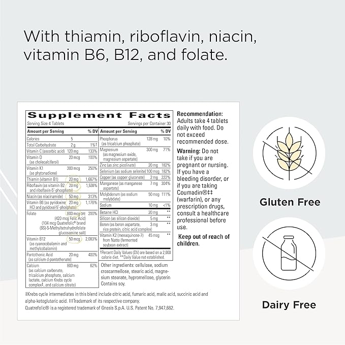 Integrative Therapeutics OsteoPrime Ultra - Comprehensive Bone Health Formula to Support Calcium Absorption * - Supplement with Vitamin D, Vitamin C, Magnesium, Zinc & Niacin - 120 Tablets