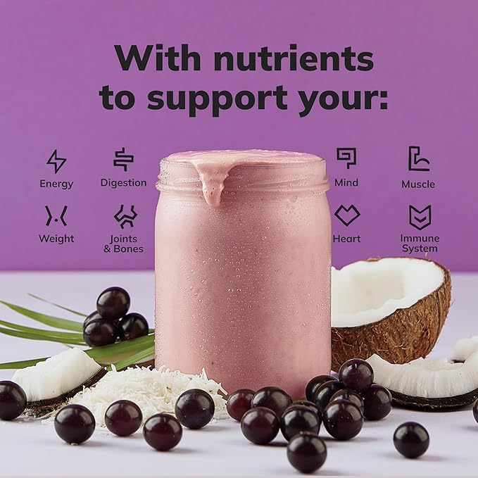 Ka’Chava All-In-One Nutrition Shake Blend, Coconut Acai, 15 Servings, 85+ Superfoods & Nutrients, Meal Replacement, Greens Plant-Based Superfood Powder Protein Drink, Digestive Enzymes & Probiotics, Vegan Dairy Gluten Free