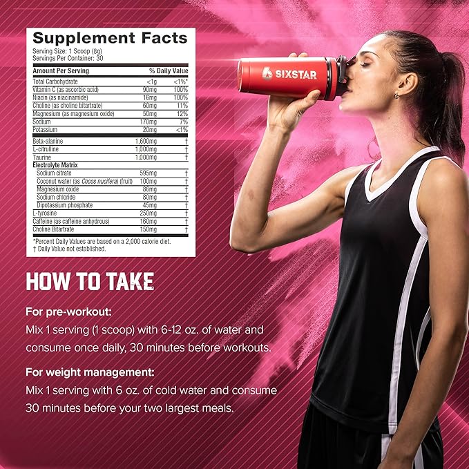 Six Star Pre-Workout Explosion, Watermelon (30 Servings) - Preworkout Energy Powder Supplement for Men & Women - Pre Workout Drink Mix with Creatine & Beta Alanine - Sports Nutrition Products