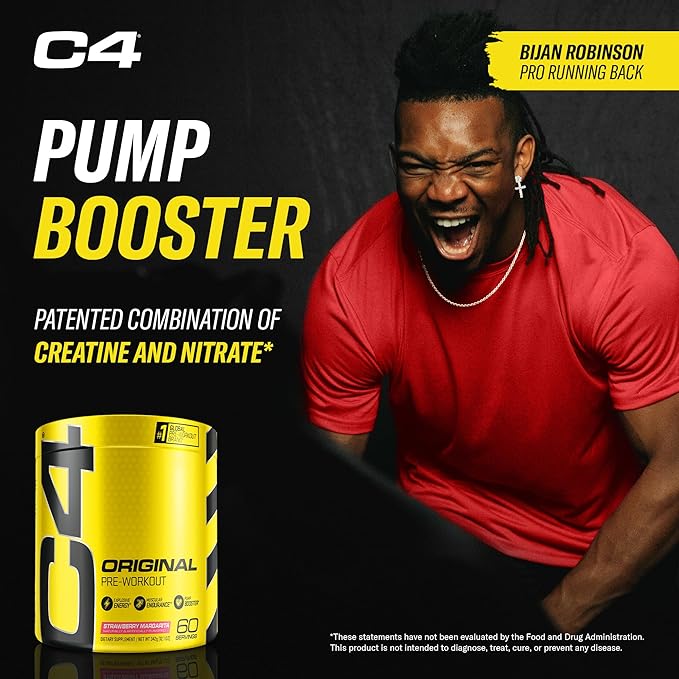 Cellucor C4 Original Pre Workout Powder Strawberry Margarita | Vitamin C for Immune Support | Sugar Free Preworkout Energy for Men & Women | 150mg Caffeine + Beta Alanine + Creatine | 60 Servings
