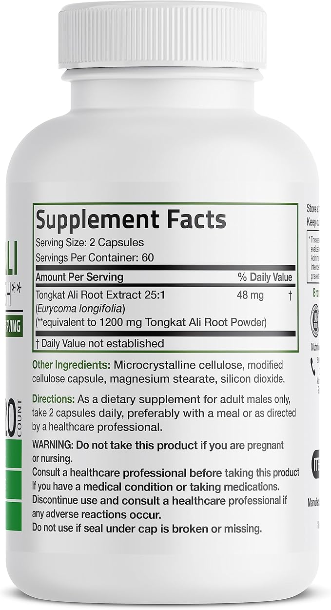Bronson Longjack Tongkat Ali Extra Strength, 120 Vegetarian Capsules