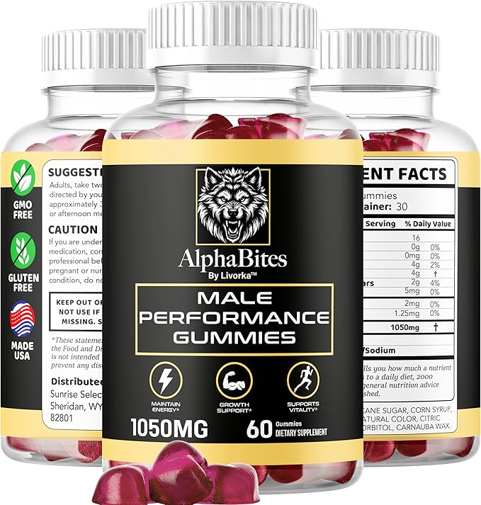 (2 Pack) Alpha Bites - Original Formula 7 in 1 Alpha Bites Gummies, AlphaBites for Men, Official Alpha Bites Advanced Premium Formula Performance and Energy, Alpha Bite Gummy Reviews, for 2 Months