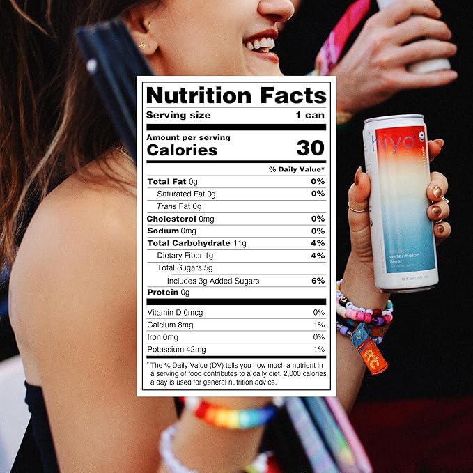 Hiyo Organic Social Tonic - Watermelon Lime, 12 Pack - N.A. Functional Seltzer, Sparkling Water Crafted with Organic Adaptogens, Nootropics & Botanicals