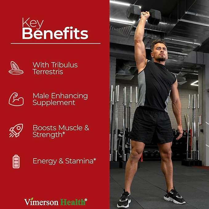 Tongkat Ali & Hornygoatweed for Men with Maca Root Powder, Saw Palmetto for Men and Tribulus Terrestris - Healthy Testosterone Support and Balanced Energy Supplements - 60 Premium Tongat-Ali Capsules