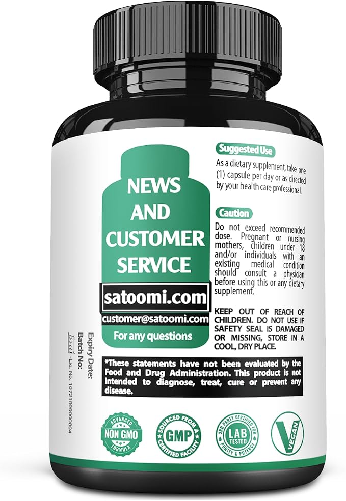 Satoomi Tongkat Ali Root Extract 200:1-9 Essential Herbs with Ashwagandha, Tribulus Terrestris & More - Support Strength, Energy and Healthy Immune - 60 Vegan Caps 2 Month Supply