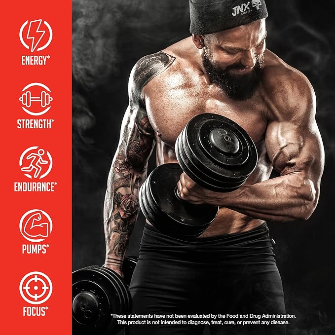 JNX SPORTS The Curse! Pre Workout Powder - Fruit Punch 50 Servings | Preworkout: Boost Strength, Energy + Focus for Men & Women | Caffeine, Beta-Alanine, Creatine & L-Citrulline