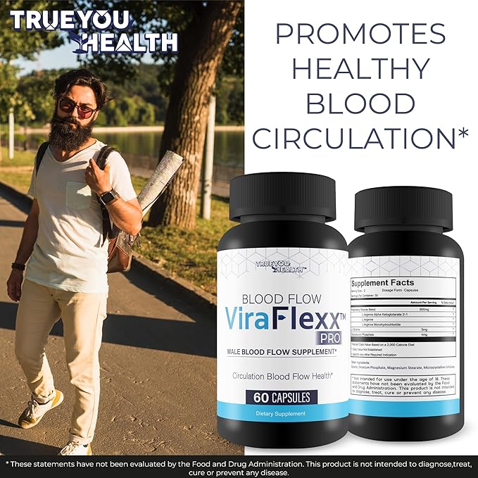 Blood Flow Vira Flexx Pro - Our Best Blood Circulation Supplements - Best Blood Flow Mens Blood Flow Care - Mens Blood Flow Supplement - Blood Circulation Pills for Better Blood Flow Boost Blood Flow