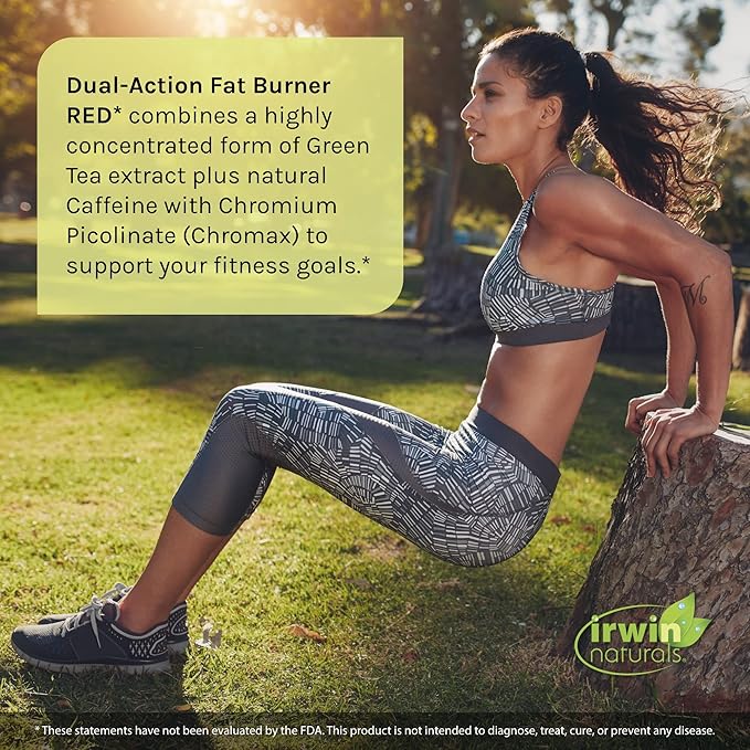 Irwin Naturals Dual-Action Fat Burner RED - 75 Liquid Soft-Gels - Powerful Thermogenic with Nitric Oxide Booster - 25 Total Servings