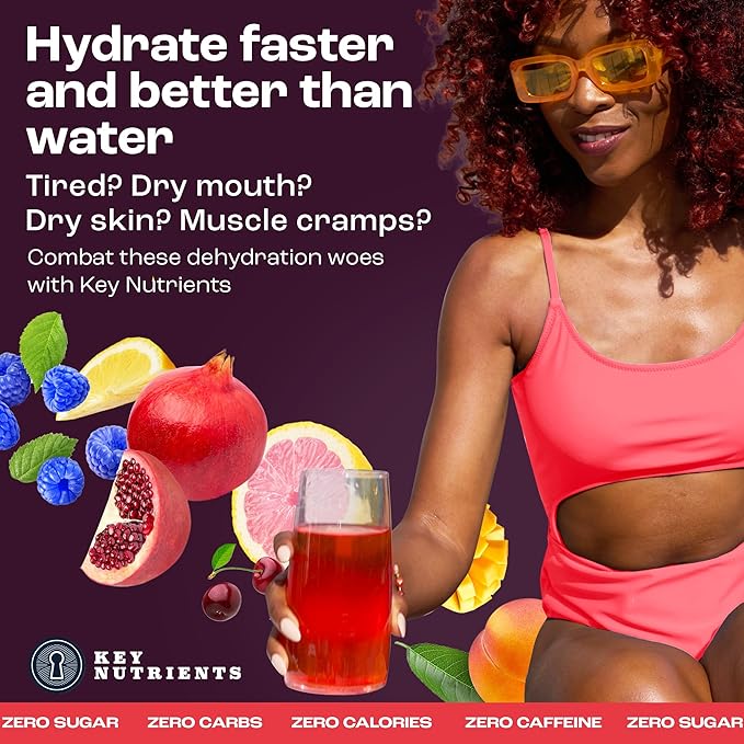 KEY NUTRIENTS Ultimate Hydration & Energy Bundle: Variety Pack 5 Flavor Multivitamin Electrolyte Powder 10 Pack & Watermelon Electrolyte 20 Packet – Sugar-Free, Zero Calories