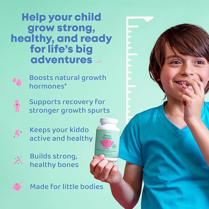 JoySpring Growth Vitamins for Teens & Height Support for Kids - Enourages Stronger Bones & Healthy Natural Growth - Sugar Free - L-Arginine, L-Lysine, Zinc, Vitamin D & K2-30 Servings