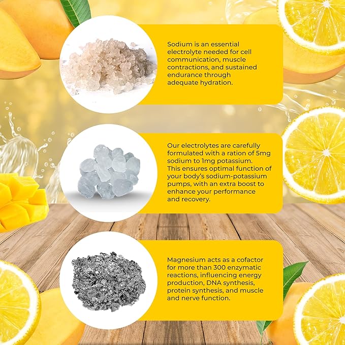 Santa Cruz Paleo Electrolyte Powder Mango Lemonade with Himalayan & Sea Salt, Magnesium, Potassium, Sugar-Free, 30 Servings
