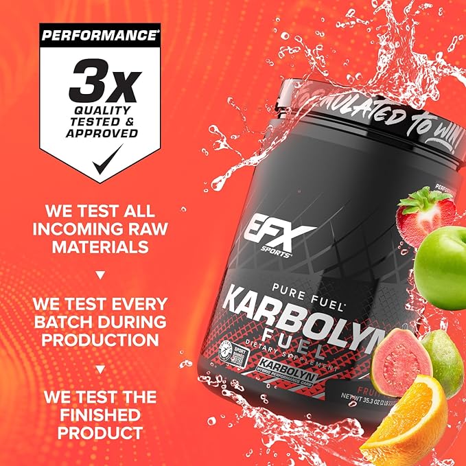 EFX Sports Karbolyn Fuel | Fast-Absorbing Carbohydrate Powder | Carb Load, Sustained Energy, Quick Recovery | Stimulant Free | 18 Servings (Fruit Punch)
