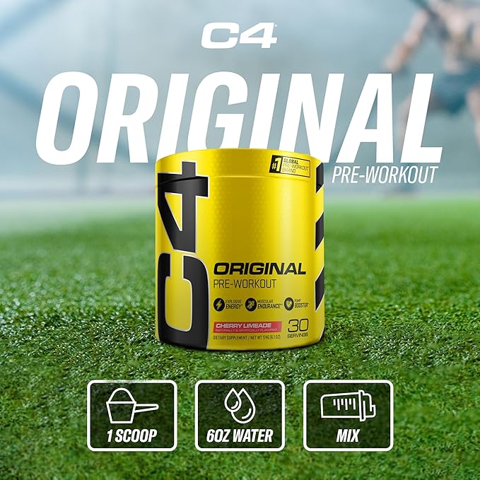 Cellucor C4 Original Pre Workout Powder Cherry Limeade | Vitamin C for Immune Support | Sugar Free Preworkout Energy for Men & Women | 150mg Caffeine + Beta Alanine + Creatine | 30 Servings