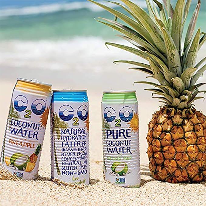 C2O Pure Coconut Water with Mango | Plant Based | Non-GMO | No Added Sugar | Essential Electrolytes | 17.5 FL OZ (Pack of 12)
