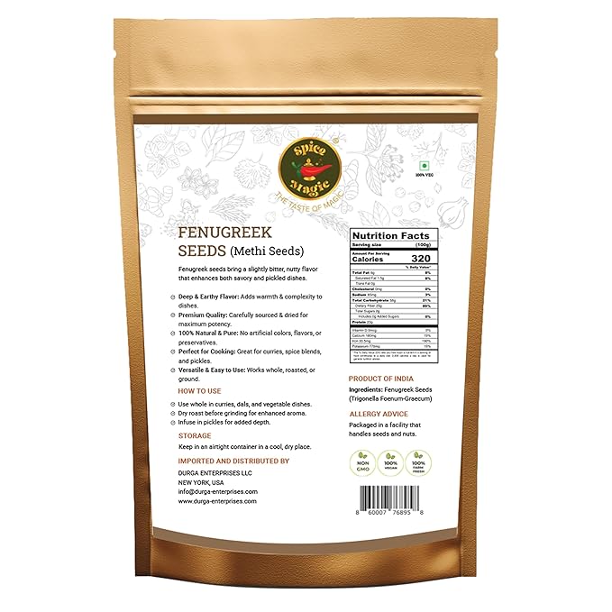 Spice Magic Fenugreek Seeds I Methi | Spice Whole 7oz (200g) ~ 100% Natural, Aromatic & Natural I Non-GMO I Indian Origin