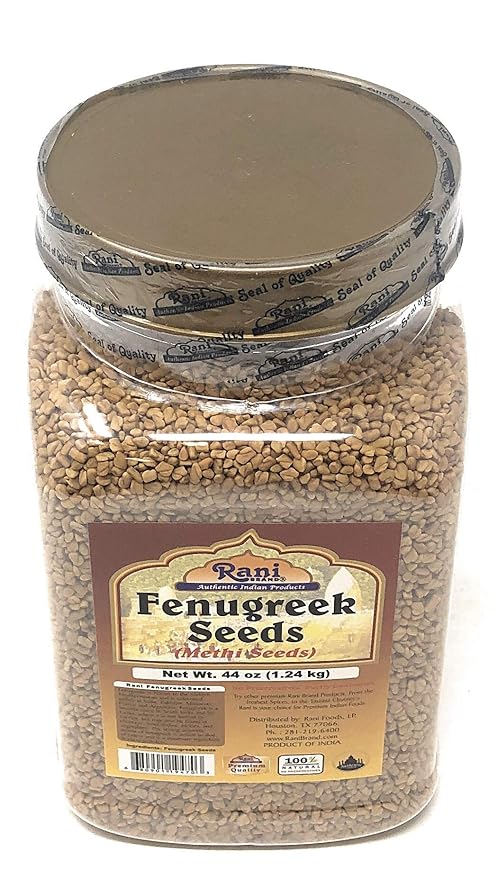 Rani Fenugreek (Methi) Seeds Whole 44oz (2.75lbs) 1.24kg Bulk PET Jar, Trigonella foenum graecum ~ All Natural | Vegan | Gluten Friendly | Non-GMO | Indian Origin, used in cooking & Ayurvedic spice