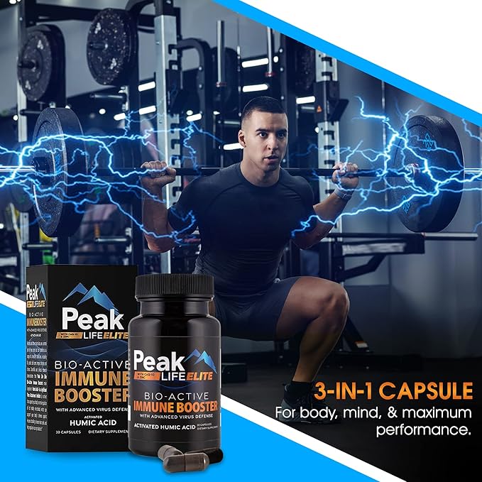 Immunity Boost Support - 3-in-1 Vitamin Supplement with Humic Acid Ionic Trace Minerals, CoQ10, Zinc - Daily Nutrition for Advanced Performance and Vital Body Balance (3 Pack)
