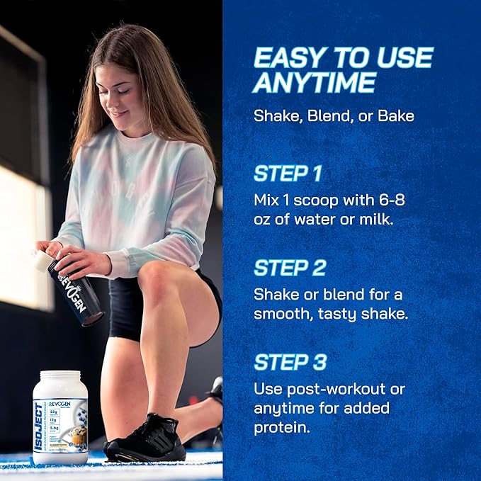 Evogen Isoject - Whey Protein Isolate | Ultra-Pure Whey Protein Powder with Ignitor Enzymes, BCAAs, and EAAs | Enhanced Absorption & Recovery | Blueberry Muffin | 25 Servings