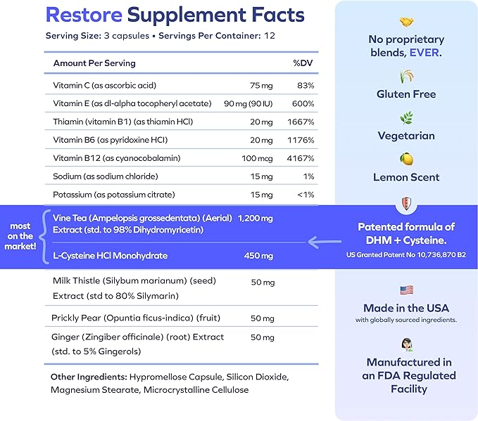 Cheers R&R Combo | Restore + Relief | Feel Better After Drinking & Support Your Liver | DHM, L-Cysteine, Milk Thistle, Ginger, White Willow Bark, Caffeine, L-Theanine | 12 Doses Each | Supplements
