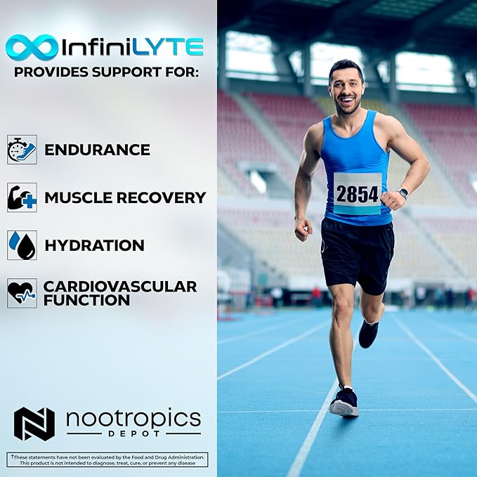Nootropics Depot InfiniLYTE | Optimized Electrolyte Powder | Keto Friendly, Vegan, Non-GMO, & Sugar-Free | Unflavored | 30 Servings
