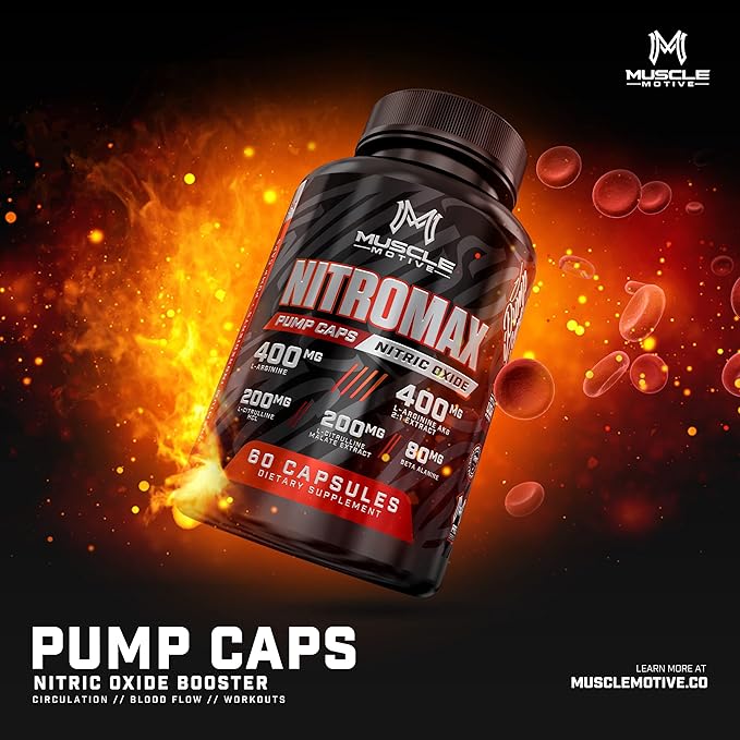 Nitric Oxide Booster 3000mg with L-Arginine, L-Citrulline - Non-GMO, Gluten-Free, Vegan - Pre-Workout Supplement for Muscle Growth, Stamina, Energy, Pumps, Vascularity - 60 Capsules