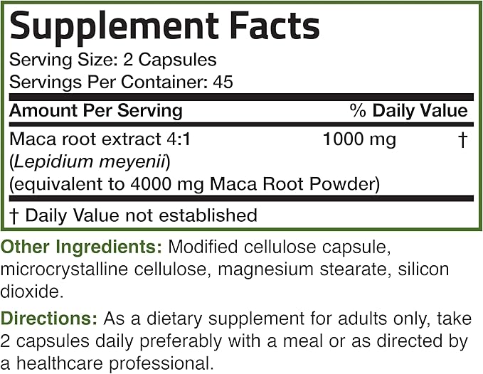 Bronson Maca Root Extra Lepidium Meyenii, Non-GMO, 90 Vegetarian Capsules