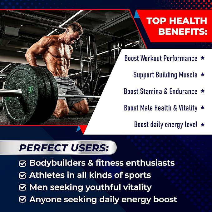 Horny Goat Weed Supplement with L-Arginine Tribulus Terrestris Maca Root Tongkat Ali - Male Energy, Strength and Memory Support (90 Count (Pack of 1))