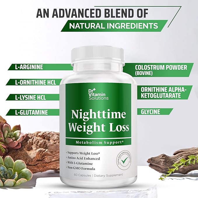 DR VITAMIN SOLUTIONS Nighttime Fat Burner Supplements - Appetite Suppressants for Weight Loss - Night-Time Fat Burner for Women and Men Supporting Sleep & Relaxation - Weight Loss Pills - 60 Capsules