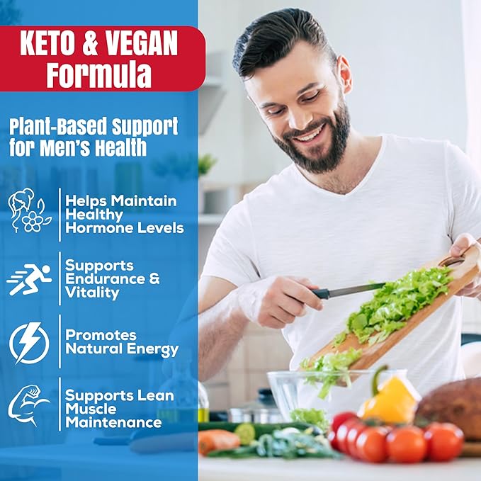 Testosterone Booster for Men, Keto Vegan, Total Male Test Supplement, Tongkat Ali Horney Goat Weed Tribulus Terrestris D Aspartic Acid Boron Plus Zinc DHEA, Enhance Max Mood Build Muscle Pills 90 Caps
