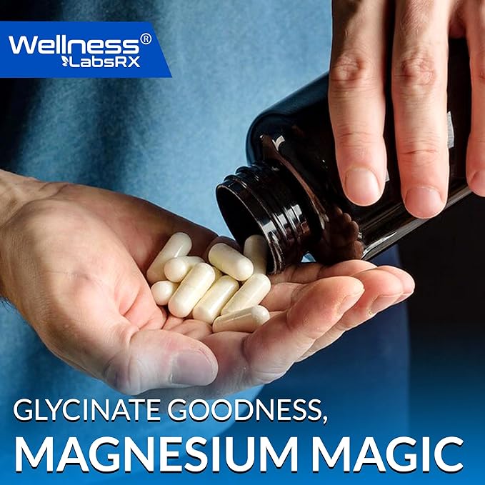 Magnesium Glycinate Capsules - 750mg | 120 Count, Magnesium Supplement for Women and Men - Pure Complex Glicinato De Magnesio, High Absorption, Heart Health, Sleep Supplement - 2 Packs