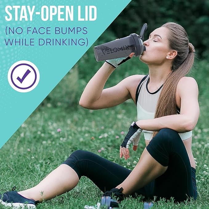 -2 Pack- 28 oz Protein Shaker Bottles for Protein Mixes - 2x Wire Whisk | Leak Proof Shaker Cups for Protein Shakes | Protein Shaker Bottle Pack | Shakers for Protein Shakes-Gray&White