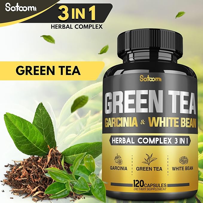 Green Tea Extract Pill EGCG 16000Mg per Serving with 12000Mg Green Tea, 2000Mg Garcinia Cambogia & 2000Mg White Kidney Bean - Support Body Balance, Heart & Immune Health - 120 Capsules 2 Month Supply