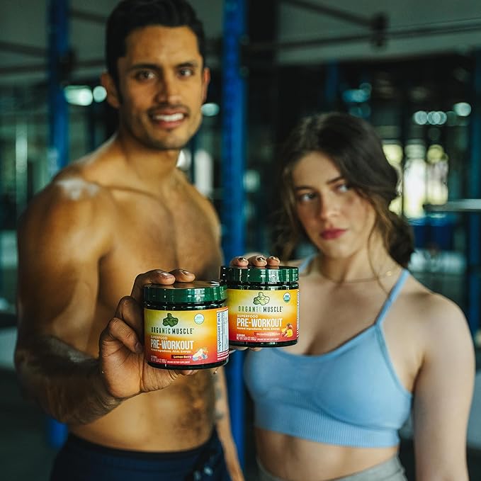 USDA Organic Pre-Workout Powder, Strawberry Mango | Clean Energy Without Jitters | Natural Performance Boost | No Artificial Sweeteners | 20 Superfoods | Low Caffeine, 20 Servings