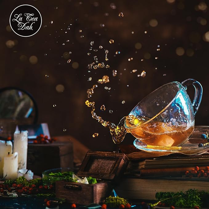 Serene Herbal Tea for Kids by La Tea Dah, Calming Decaf Childrens Tea, Lavender Chamomile Tea Bags Flavored with Lemongrass and Spearmint, Sleepy Tea for Little Wizards, Magic Land (12 Sachets)