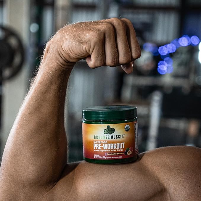 USDA Organic Pre-Workout Powder, Passionfruit Guava | Clean Energy Without Jitters | Natural Performance Boost | No Artificial Sweeteners | 20 Superfoods | Low Caffeine, 20 Servings