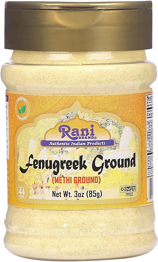 Rani Fenugreek (Methi) Seeds Ground Powder 3oz (85g) PET Jar, Trigonella foenum graecum ~ All Natural | Vegan | Gluten Friendly | Non-GMO | Kosher | Indian Origin, used in cooking & Ayurvedic spice