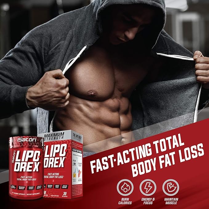 iSatori Lipo-Drex Fat Loss Thermogenic Formula - Fast Acting Weight Loss -Appetite Suppressant (60 Capsules) L-Carnitine Liquid Fat Burner and Metabolism Activator- Mixed Berry (32 Servings)