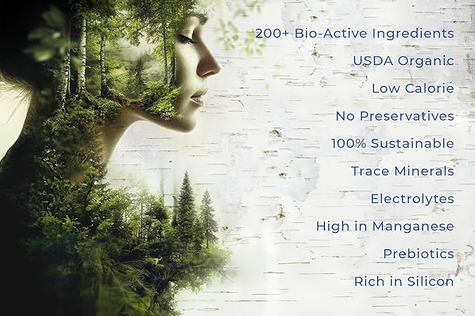 100% USDA Organic Birch Tree Sap – Electrolytes, Minerals, Prebiotics & Vitamins, Sustainable Product of Finland, BPA-Free Tetra Pak, Nature’s Perfect Hydration, Lower Calorie than Coconut Water