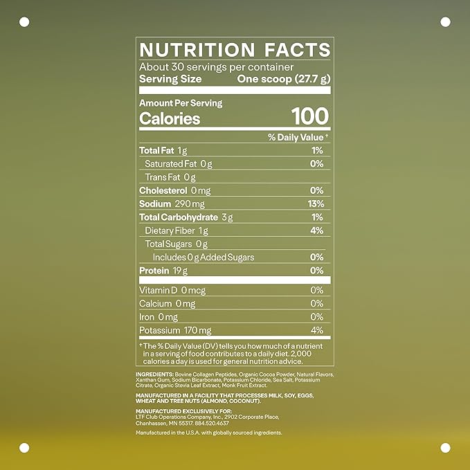LTH Prime Collagen Peptides - Premium Collagen Powder for Digestive Health - Supports Healthy Joints, Hair, Nails & Skin - Hydrolyzed Collagen from Grass-Fed Cows - Chocolate - 30 Servings