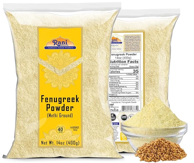 Rani Fenugreek (Methi) Seeds Ground Powder 14oz (400g) Trigonella foenum graecum ~ All Natural | Vegan | Gluten Friendly | Non-GMO | Kosher | Indian Origin, used in cooking & Ayurvedic spice