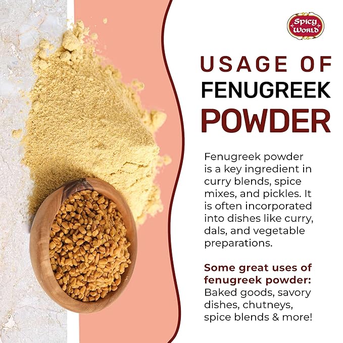 Spicy World Fenugreek Seed Powder 5 Pound Bulk Bag - Ground Methi Seeds, Natural Indian Spice