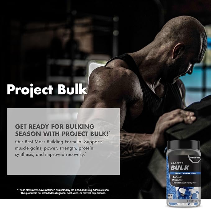 Anabolic Warfare Project Bulk, Mass Building Formula, Protein Synthesis, Strength, Muscle Definition, Made with Botanicals*